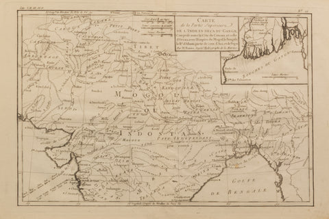 Map of the Upper Part of India as far as the Ganges - Carte de la Partie Superieure de l'Inde en Deca du Gange